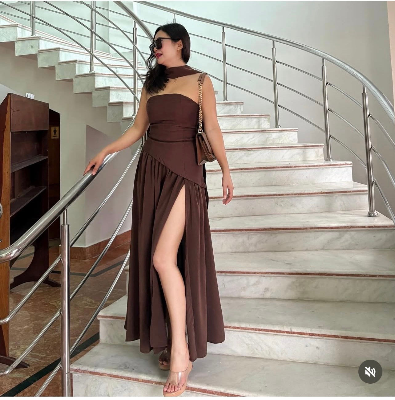 Cocoa Luxe Slit Dress