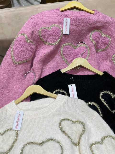 Soft Heart Glam Pullover