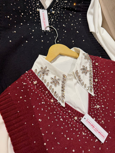 Starlume Pearl Knit Shirt Set