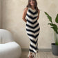 Greca Soft Knit Holiday Dress in white