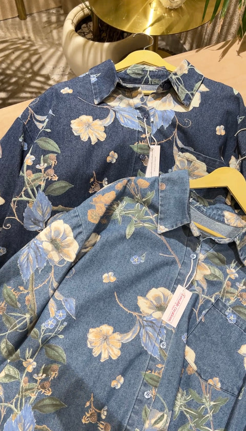 Denim Floral Shirt