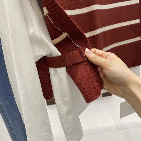Spring autumn sweater with shirt