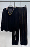 Noir Glam Velvet Cords Set