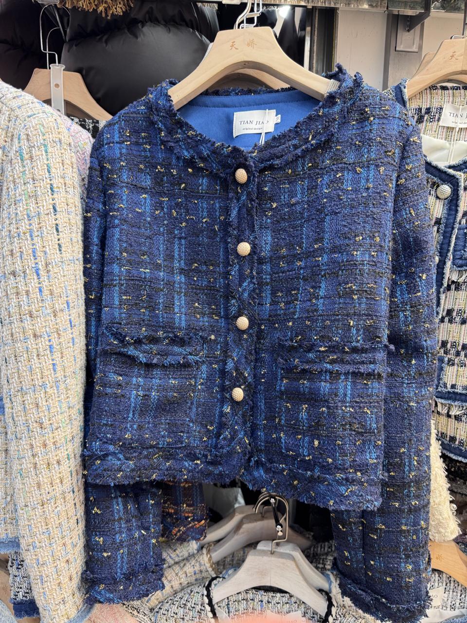 Indigo Charm Tweed Blazer