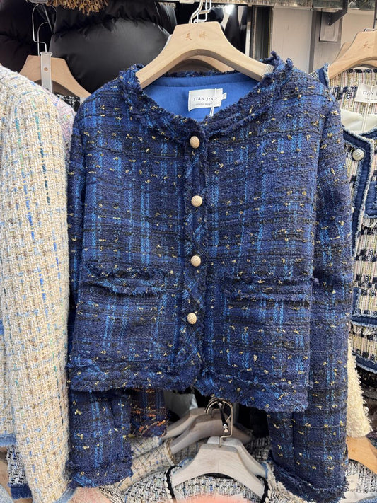 Indigo Charm Tweed Blazer