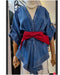 Denim Bow Bluose
