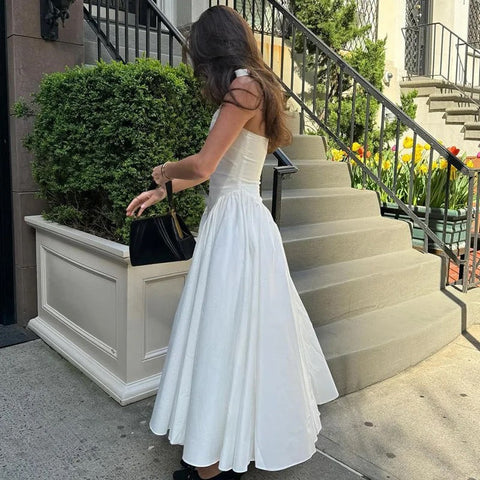 Ella White Waist Midi Dress