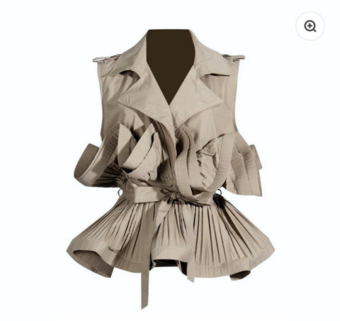 V Neck Pleated Top