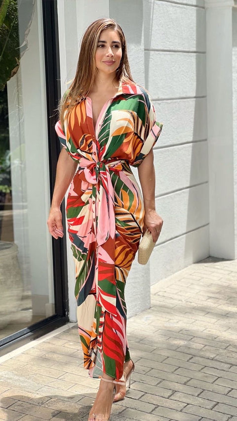 Floral Drape Dress