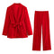 Red Blazer Pant Set