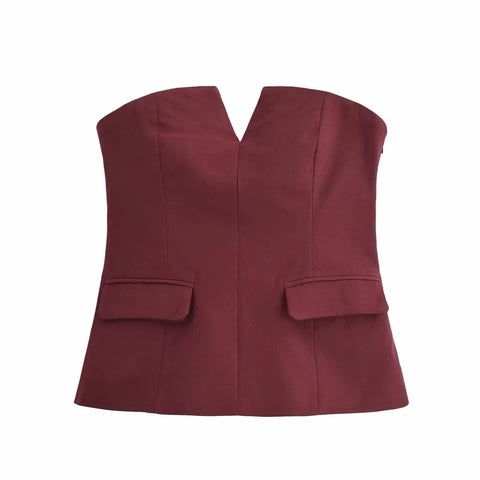 Pocketed Blazer Tube Tops