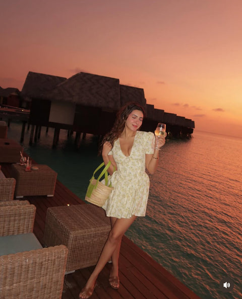 Flora V Neck Mini Dress