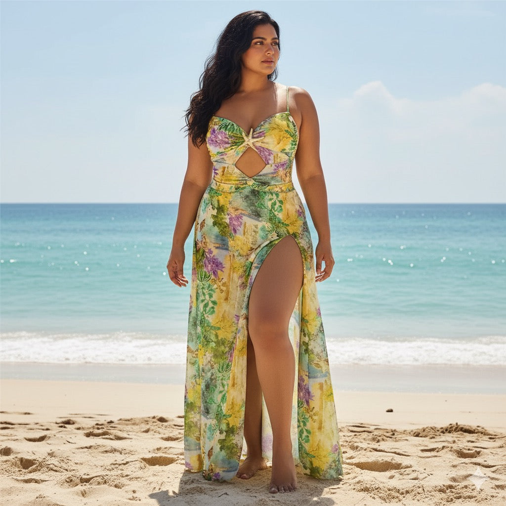 Palm Mirage Cutout Swimwear