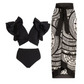 Flax Ruffle Bikini with sarong set