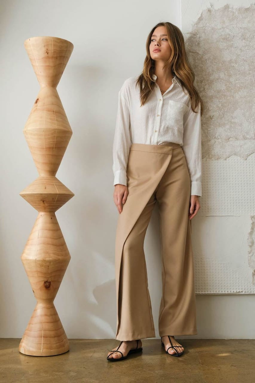 High waist wide leg pants