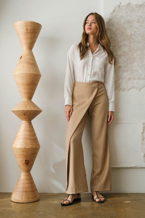 High waist wide leg pants
