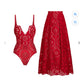 Maio Flower 2 Pc Swimsuit Set (Black)