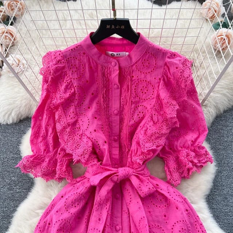Pamella Luxe Schiffli Dress
