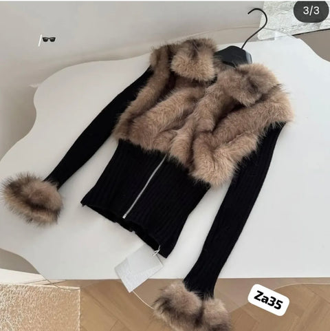 Fur Allure Knit Jacket