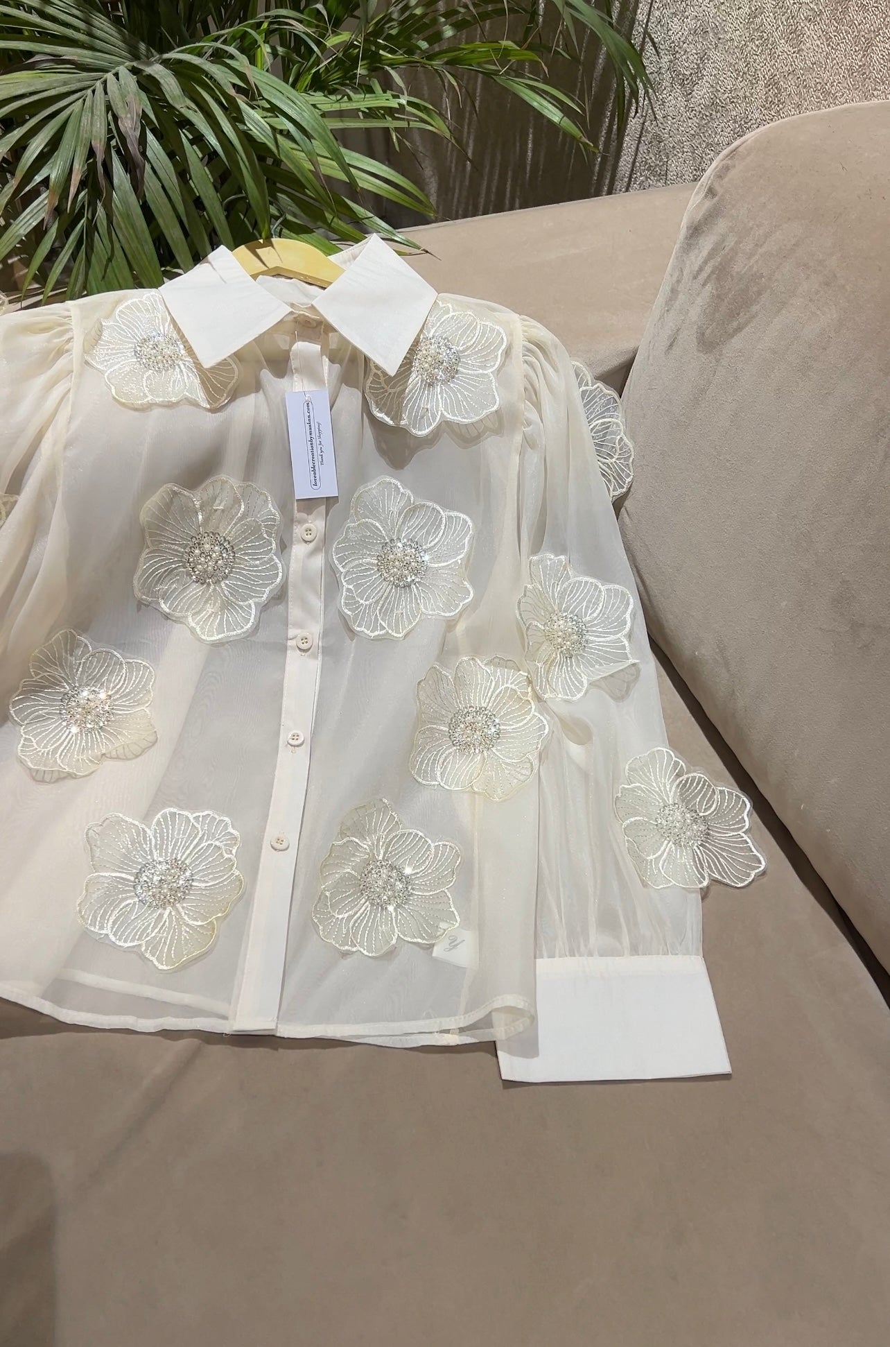 Organza Floral Embriodered Shirt
