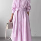 Azure Stripe Dress with belt