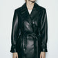 Kerri Leather Trench Coat