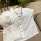 Rose Embellish Crop Shirt