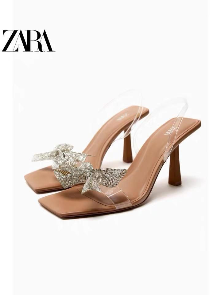 TRANSPARENT HEELED SANDALS - Light beige | ZARA United States