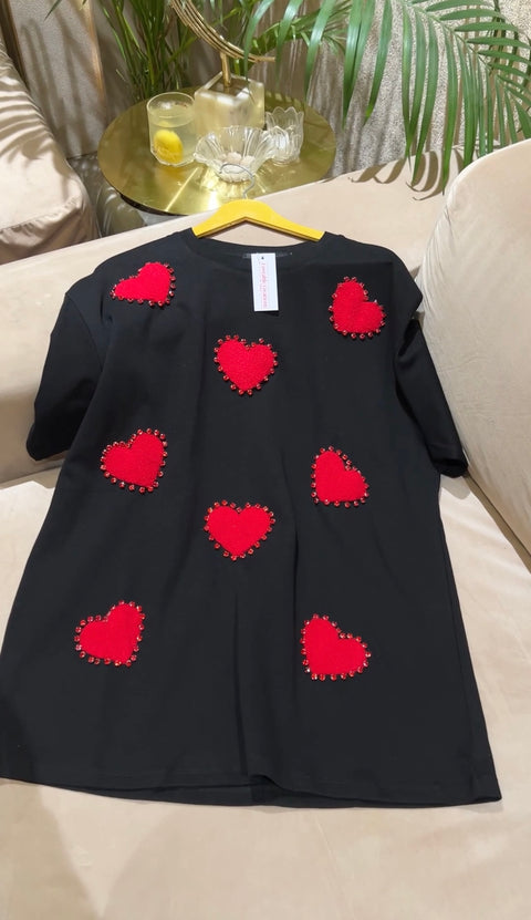 Heart Embellished Tshirt
