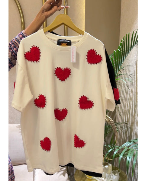 Heart Embellished Tshirt