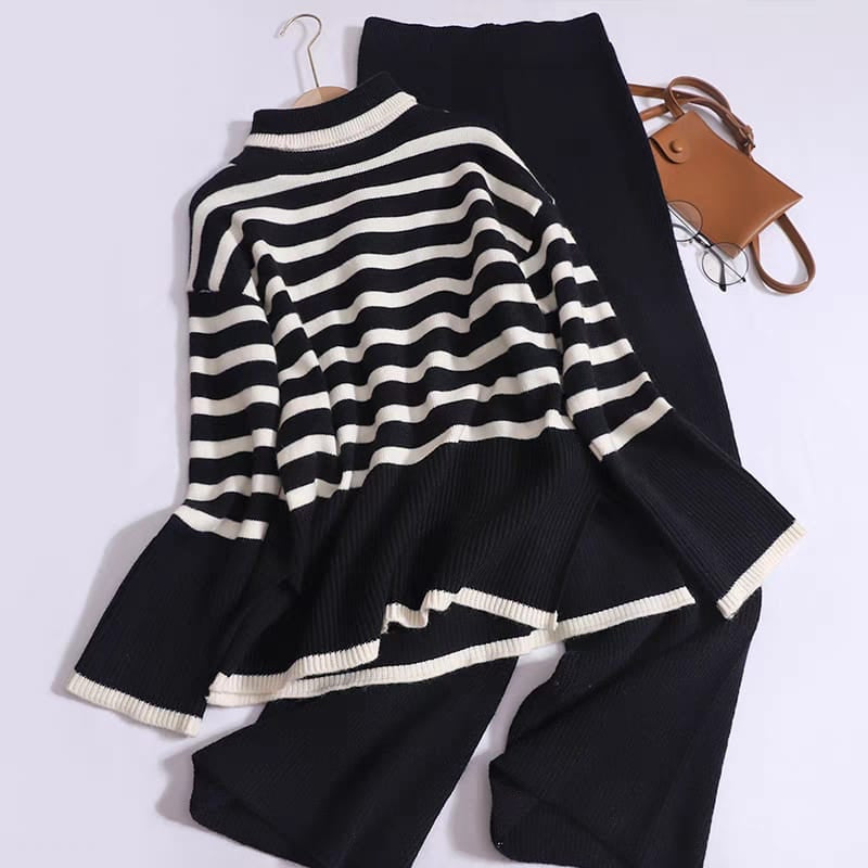 Saleena Stripes Knitted Cords Set