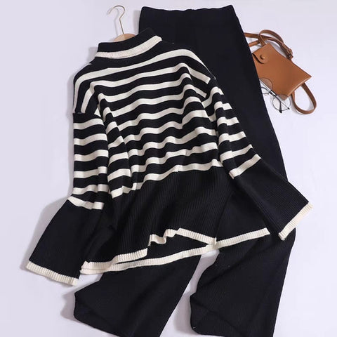 Saleena Stripes Knitted Cords Set