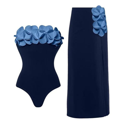 Luna Bloom Luxe Swimsuit with sarong
