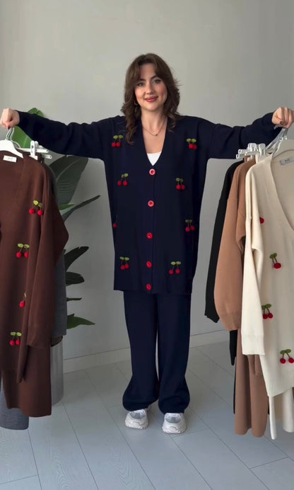 Cherry knitted Warm Cords Set