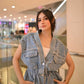 Denim Embellish Bluose