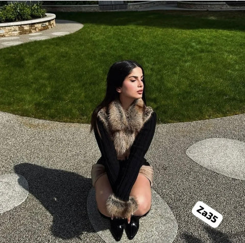 Fur Allure Knit Jacket
