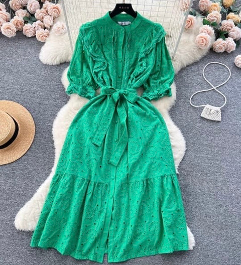 Pamella Luxe Schiffli Dress