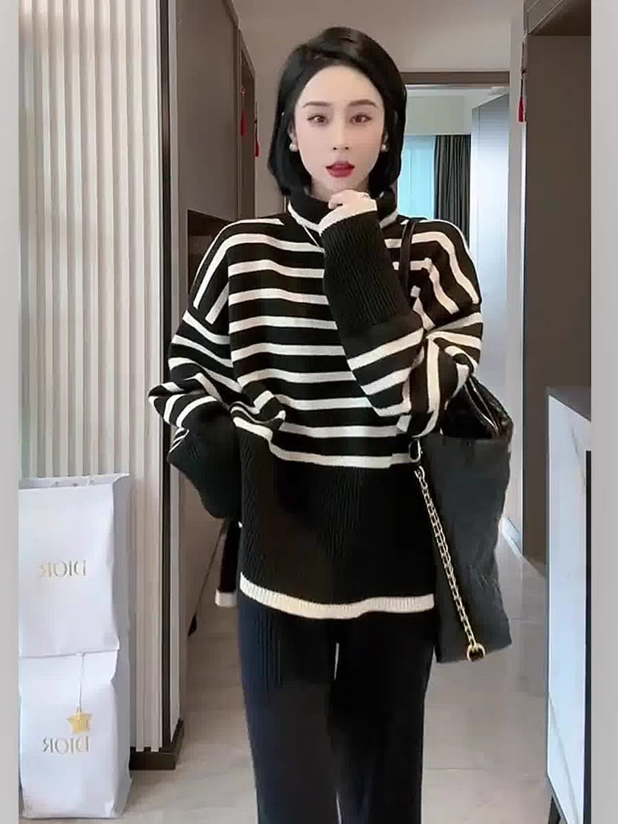 Saleena Stripes Knitted Cords Set
