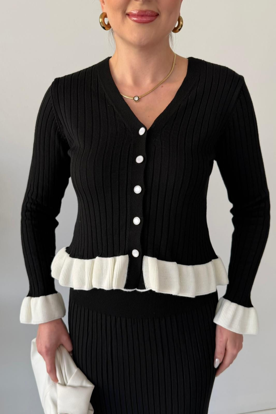 Merlot Ruffle Knit Skirt Set