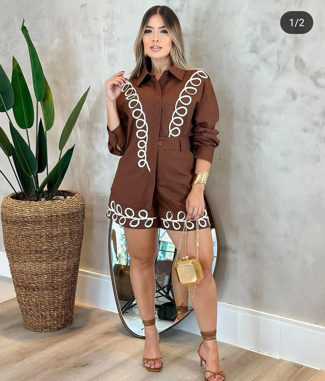 Kilva Embriodery Shorts Set