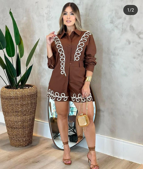Kilva Embriodery Shorts Set