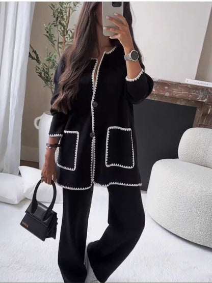 Jara Knitted Warm Cords Set