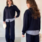 Stripe collar luxe cordset
