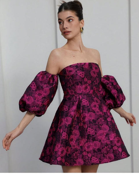 Crimson Bloom Luxe Dress
