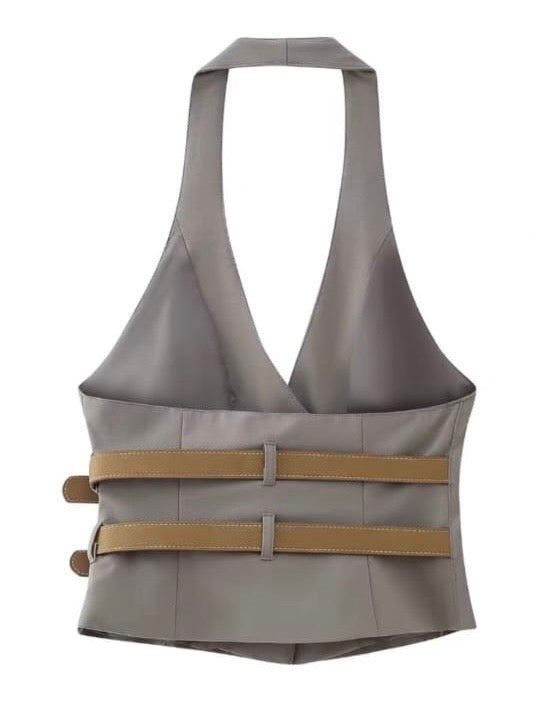 Halter Vest Pants suit set