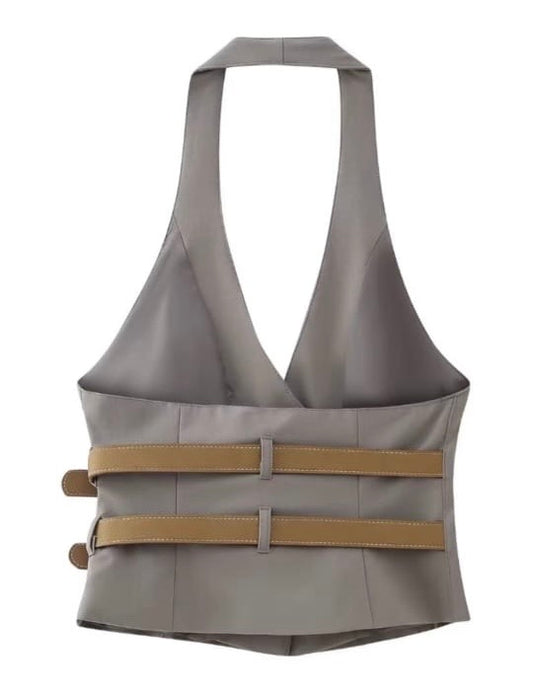 Halter Vest Pants suit set