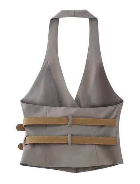 Halter Vest Pants suit set