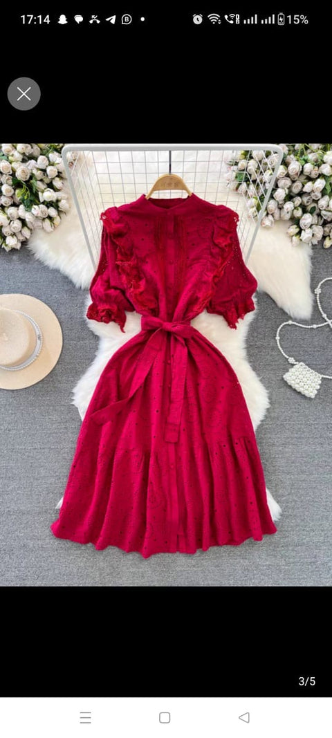 Pamella Luxe Schiffli Dress