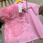 Rose Embellish Crop Shirt