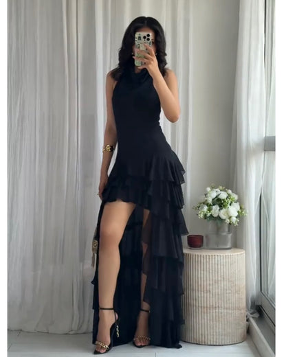 Midnight Muse Ruffle Gown